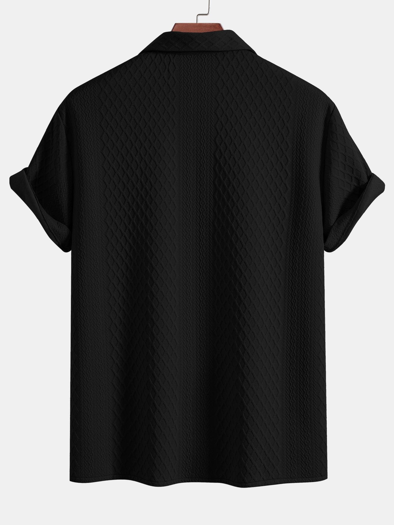 Apolinar® | Rhombus Geometric Jacquard Textured Cuban Shirt