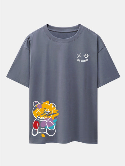 Thomas® | Graffiti Bear Print Drop Shoulder Oversize T-Shirt