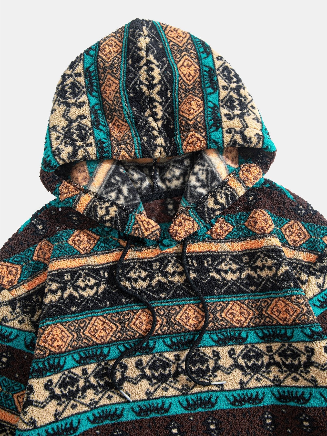 Dusty | Ethnic Geometric Teddy Fleece Hoodie