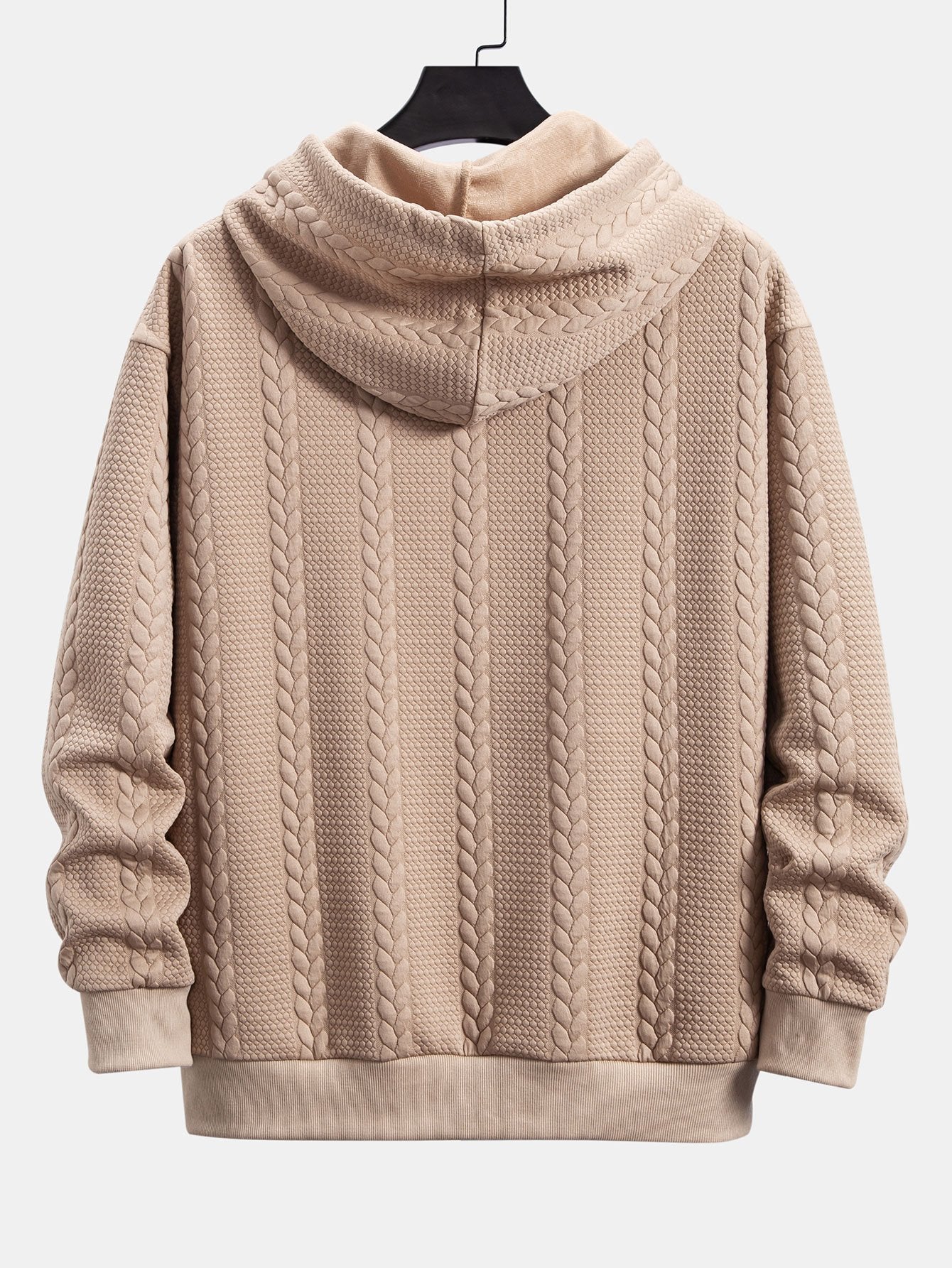Bruce | Relax Fit Wheat Jacquard Hoodie