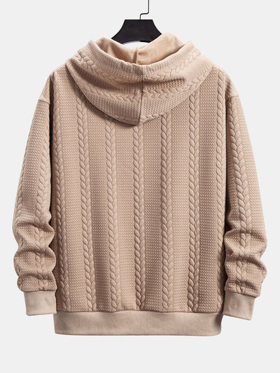 Bruce | Relax Fit Wheat Jacquard Hoodie