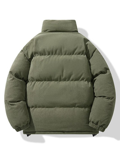 Enrique | Corduroy Zip Up Puffer Coat