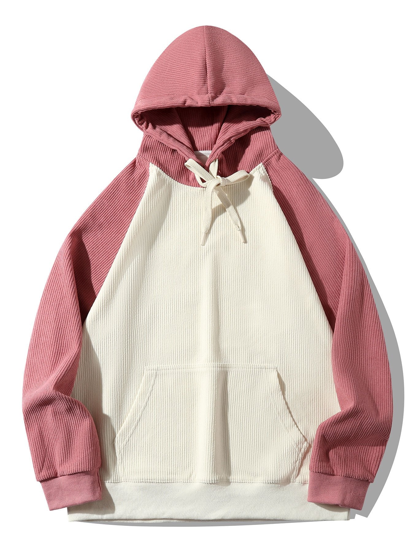 Adam | Paneled Corduroy Raglan Sleeves Hoodie