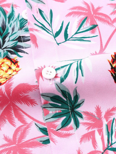 Almas® | Pineapple Palm Tree Print Button Up Shirt