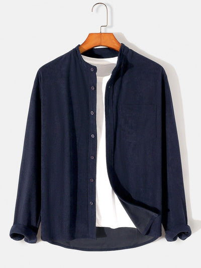 Alger® | Long Sleeve Stand Collar Corduroy Shirt