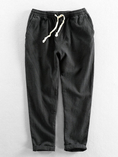 Audric® | Linen Cotton Blend Cropped Pants