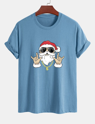 Albano® | Hip Hop Santa Print Cotton T-Shirt