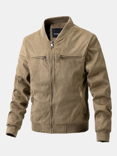 Fletcher | Suede Bomber Jacket With Quilted Liner