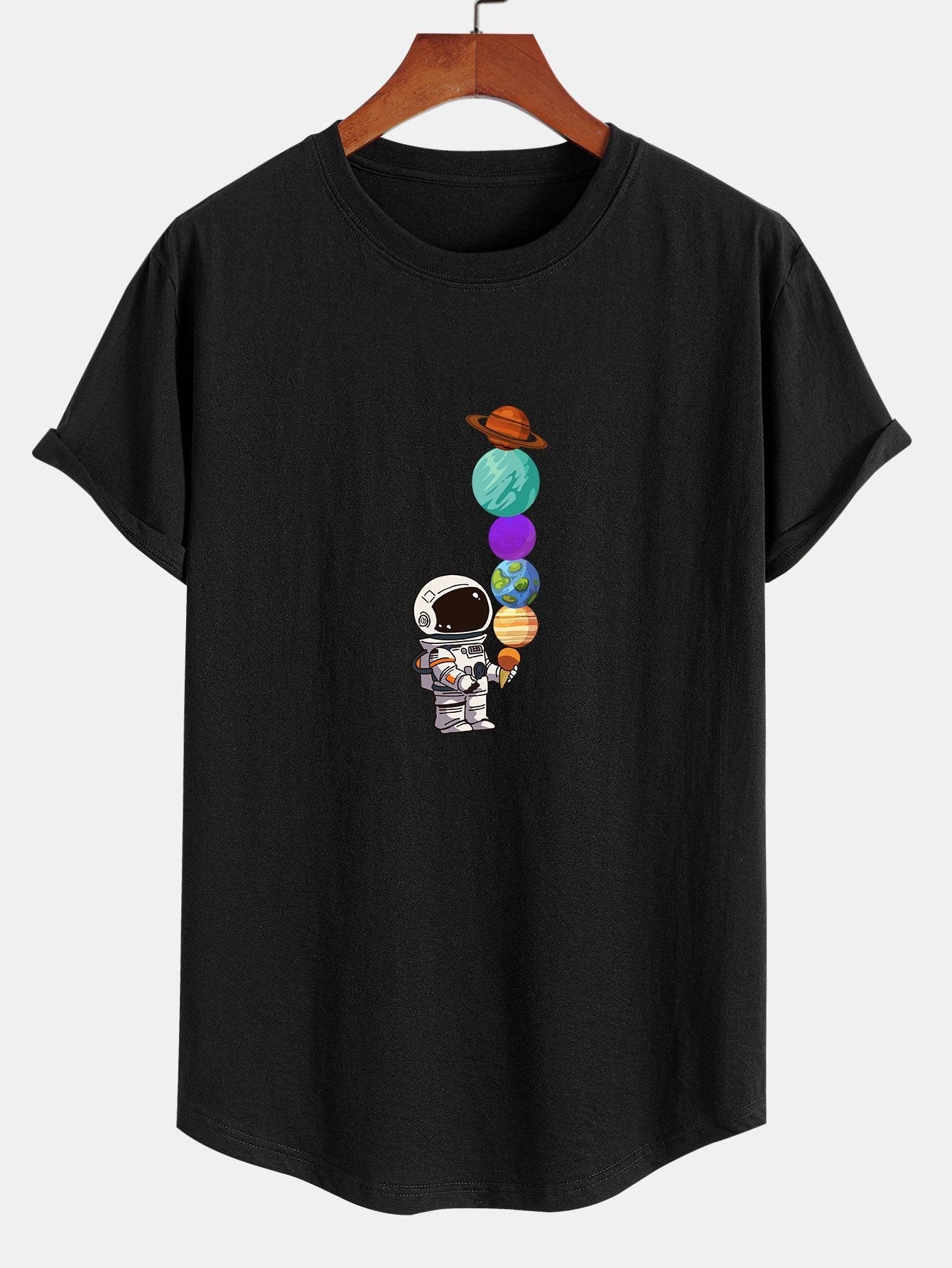 Antolín® | Planet Astronaut Print Cotton Arc Hem T-Shirt