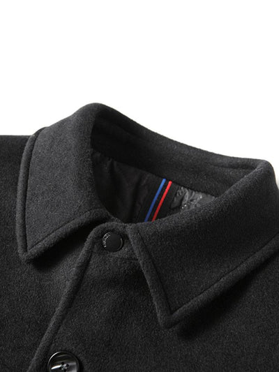 Stone | Quilted Lined Wool Blend Lapel Overcoat