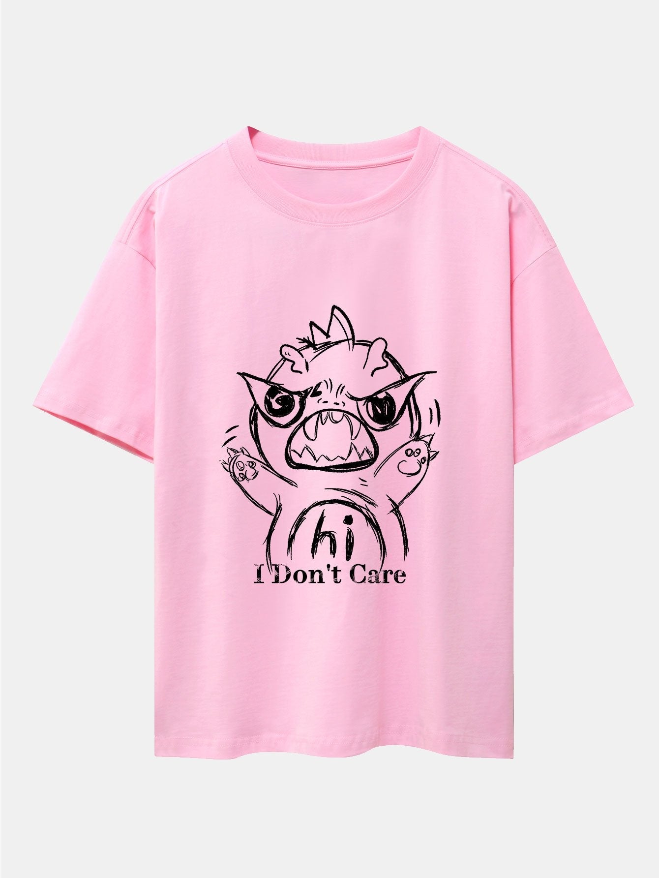 Isaac® | Cartoon Dinosaur Print Drop Shoulder Oversize T-Shirt