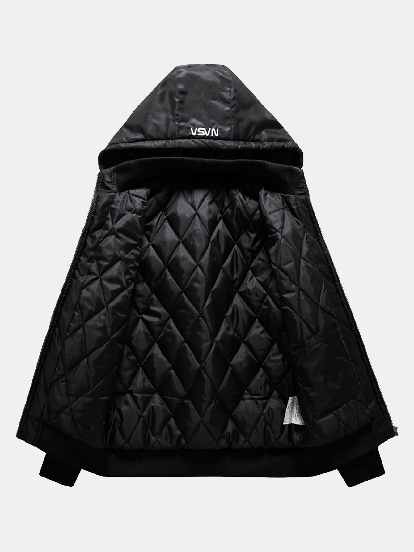 Jos�� | NASA Embroidery Quilted Lined Detachable Hooded Bomber Jacket