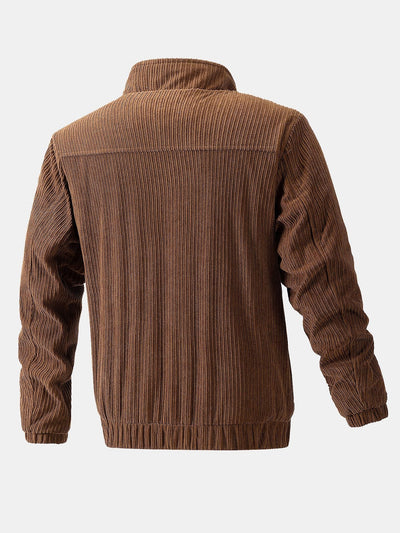 Ignacio | Funnel Neck Zipped Corduroy Jacket