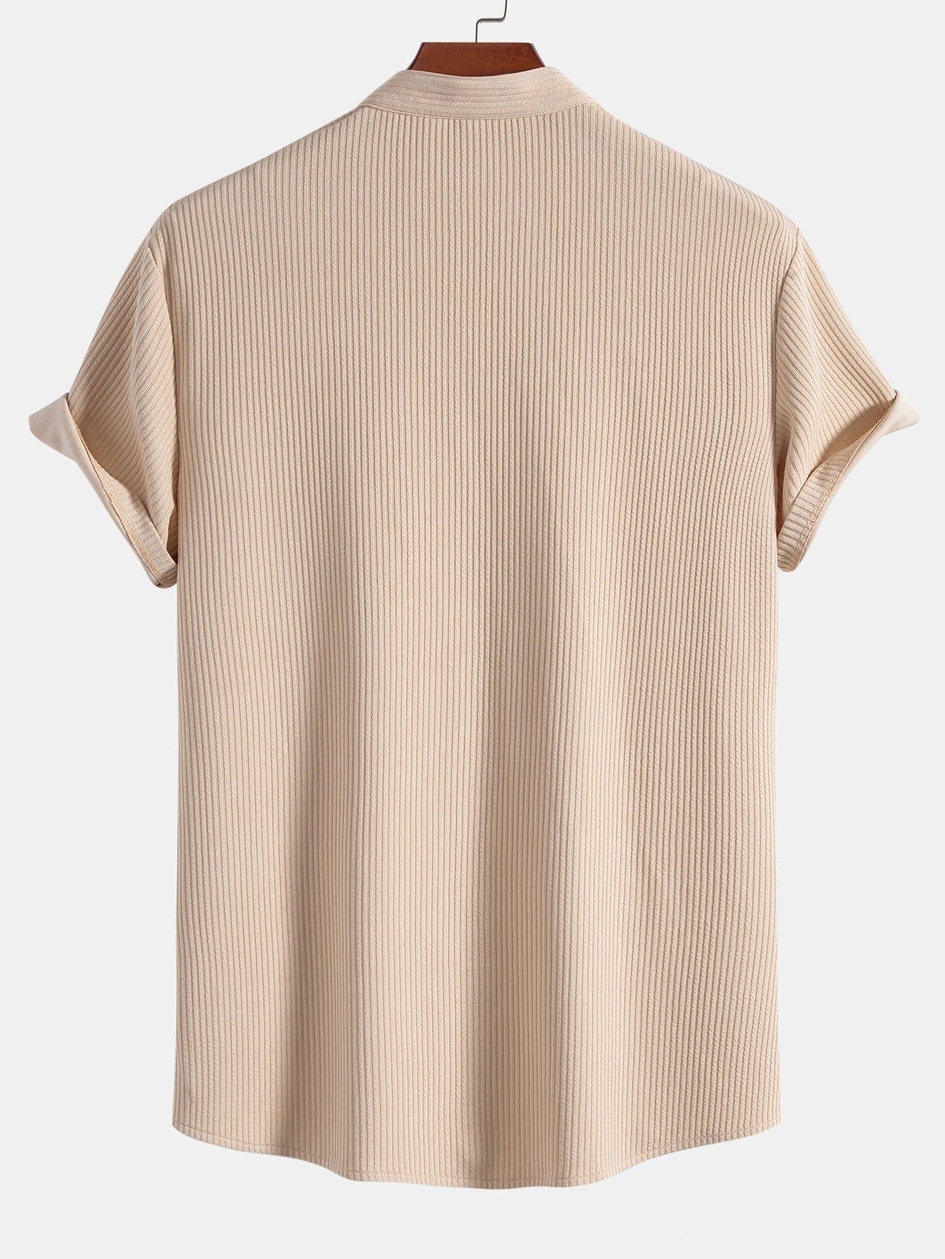 Don® | Muscle Fit Ribbed Mandarin Collar Shirt