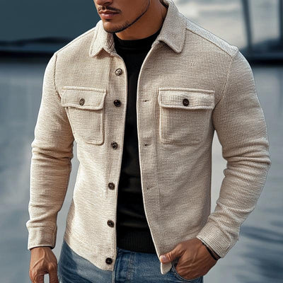 Men's Vine Striped Textred Lapel Jacket