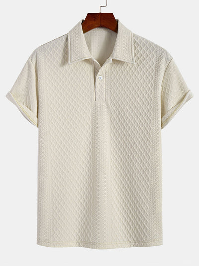 Cleto® | Rhombus Geometric Jacquard Polo