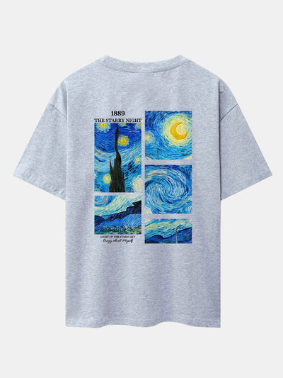 Hugh® | The Starry Night Back Print Drop Shoulder Oversize T-Shirt