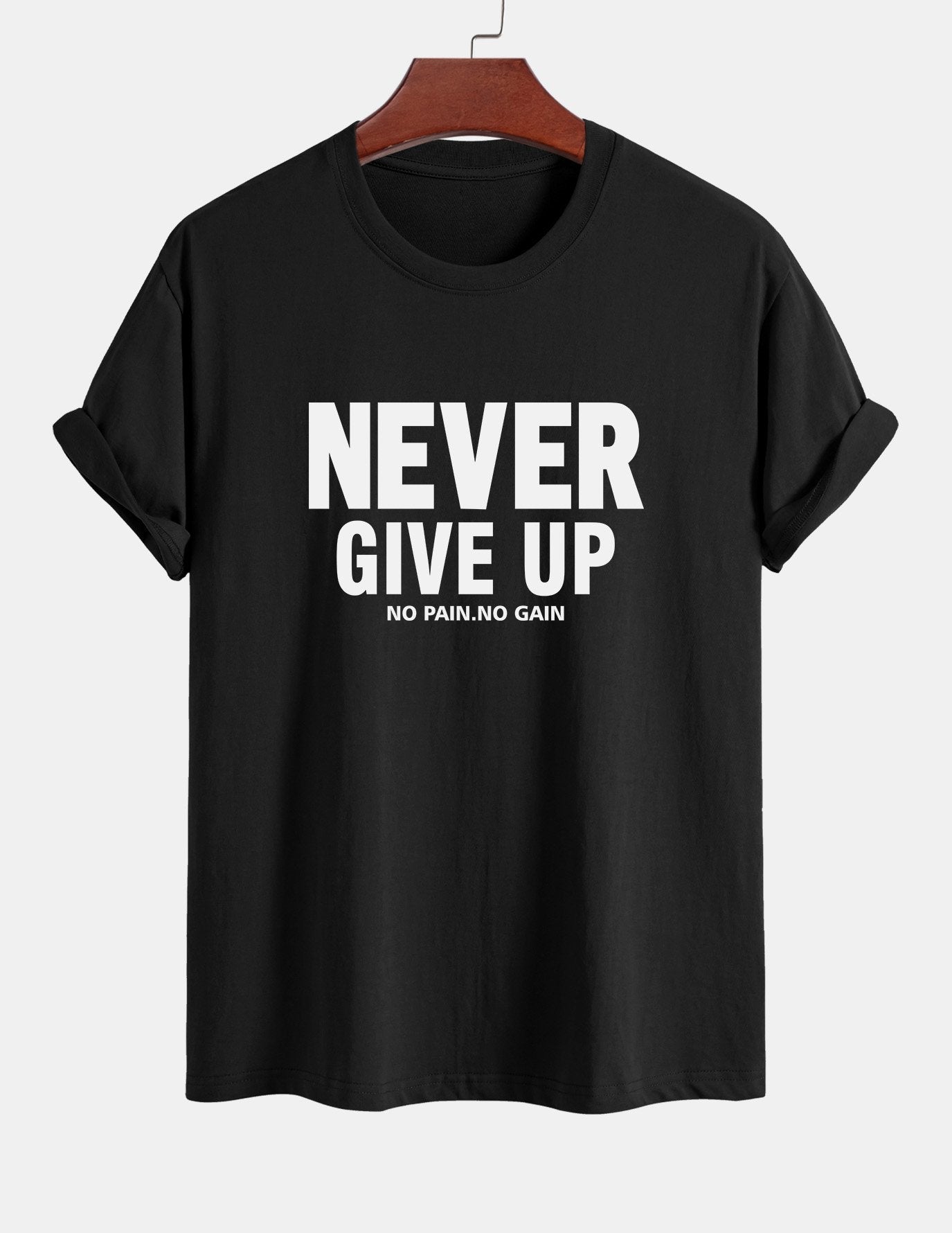 Ubaldo® | Never Give Up Print Cotton T-Shirt