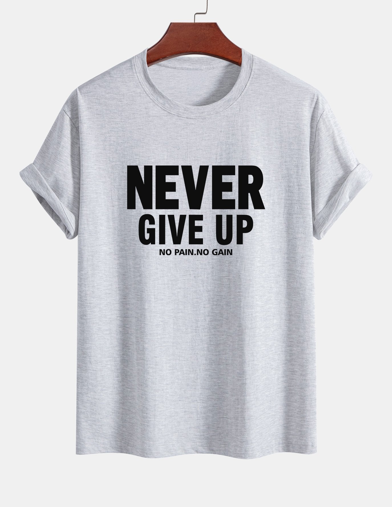 Ubaldo® | Never Give Up Print Cotton T-Shirt