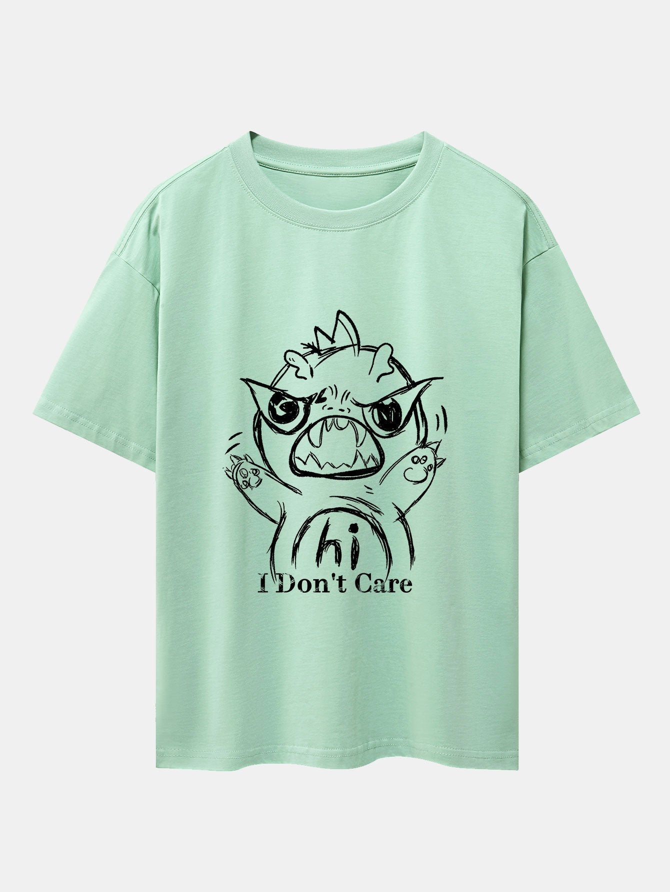 Ignacio® | Cartoon Dinosaur Print Drop Shoulder Oversize T-Shirt