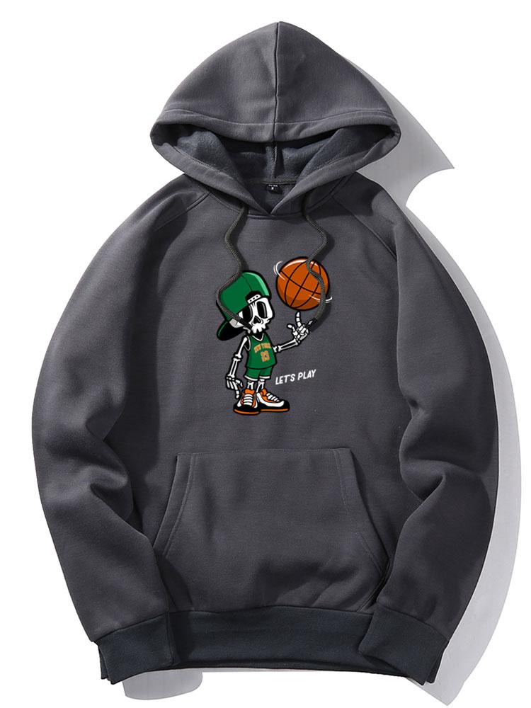 Jasper | Basketball Skeleton Print Hoodie