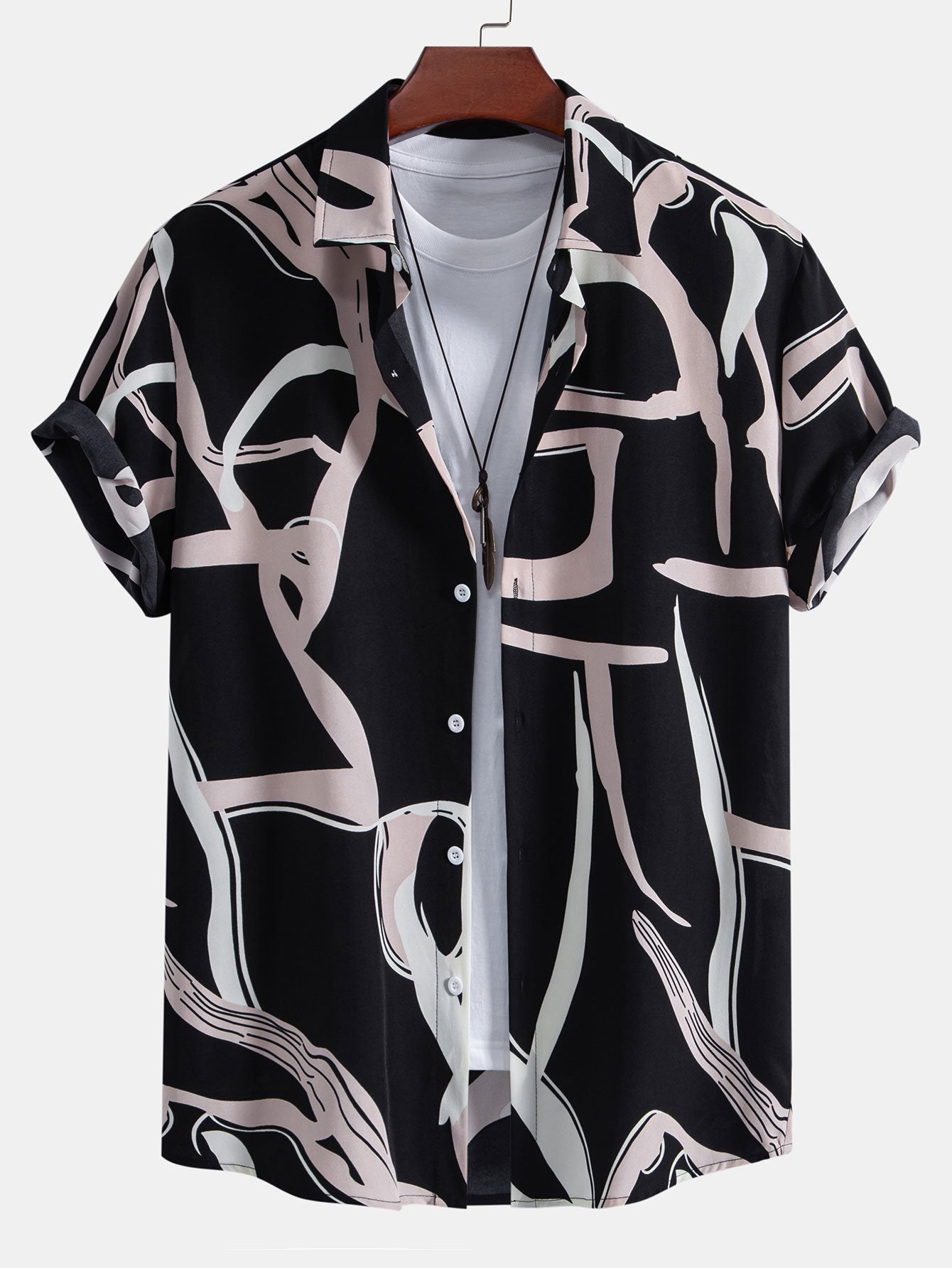 Armando® | Abstract Print Button Up Shirt & Swim Shorts
