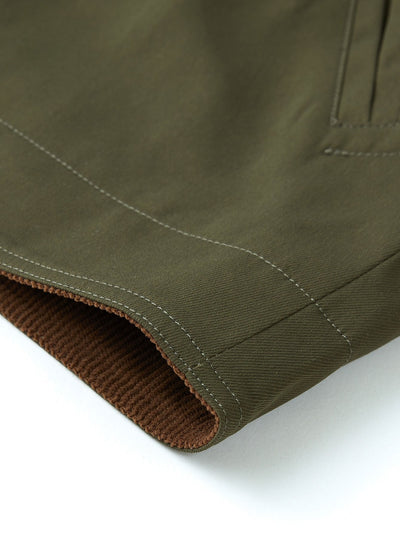 Kian | Corduroy Collar Zip Up Jacket