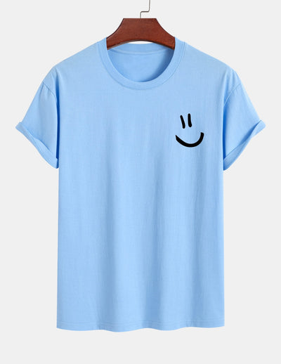 Ernest® | Regular Fit Smiley Face Print Cotton T-Shirt