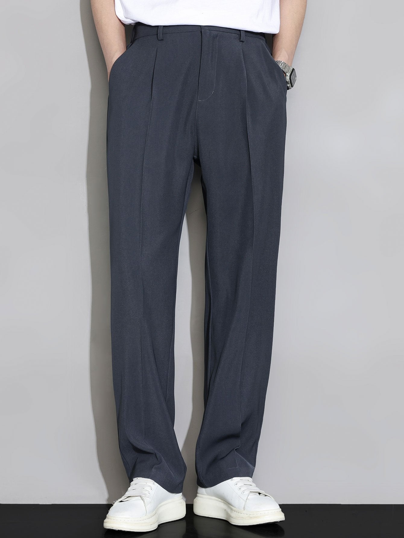 Eustaquio® | Relax Fit Elastic Waist Straight Leg Trousers