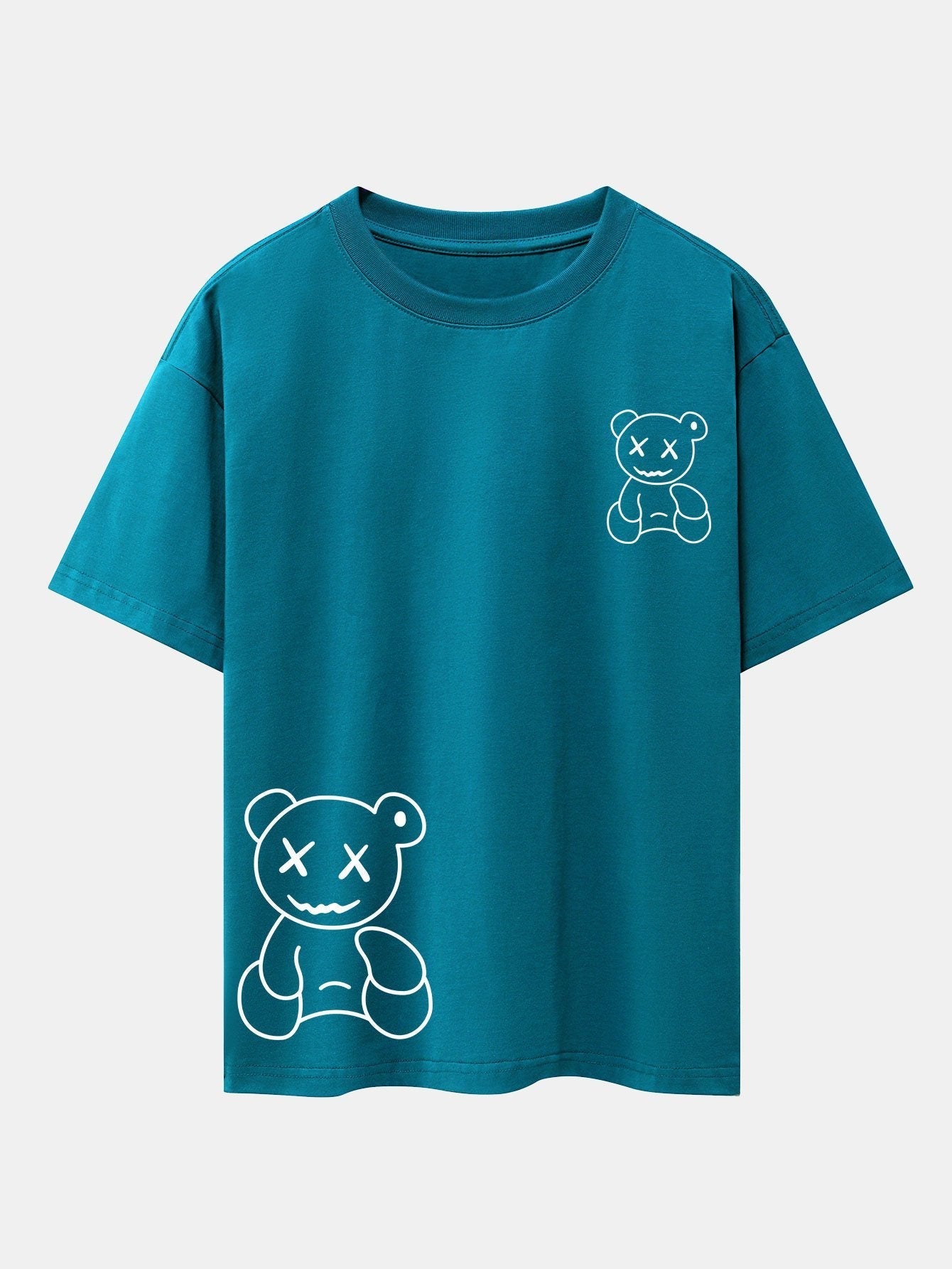 Adolfo® | Bear line Print Drop Shoulder Oversize T-Shirt