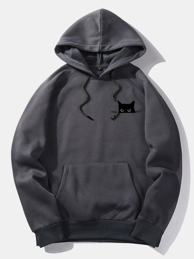 Juan | Black Cat Print Hoodie