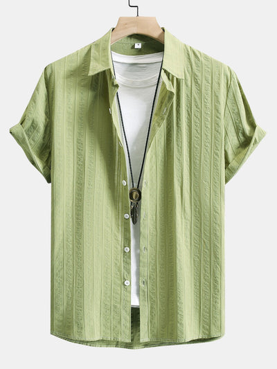 Arminius® | Striped Jacquard Button Up Shirt