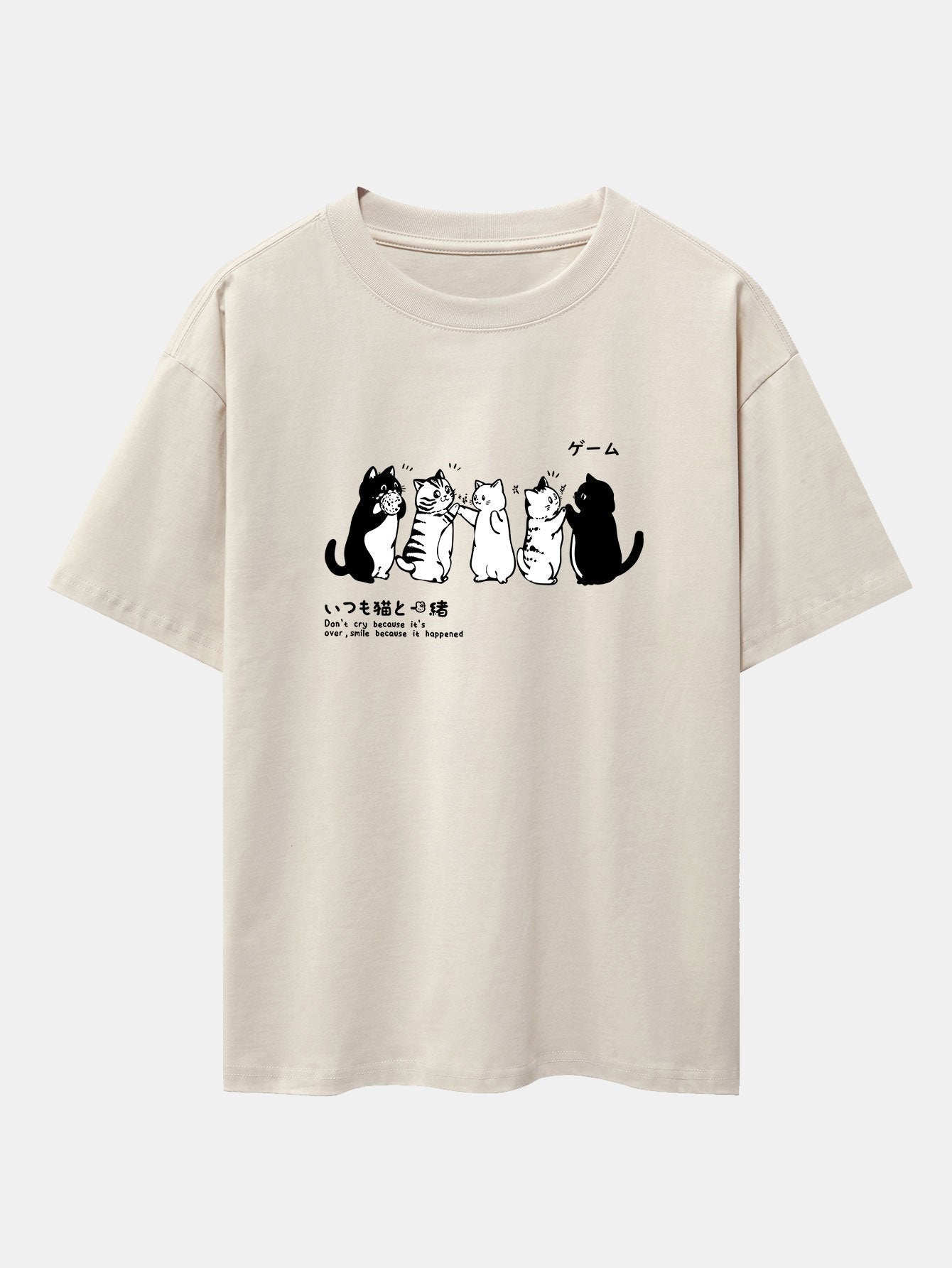 Ananías® | Friend Cat Print Drop Shoulder Oversize T-Shirt