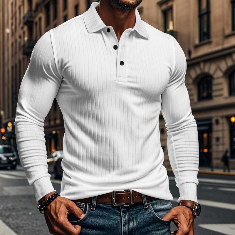 Men's Casal Elastic Long Sleeve POLO Shirt