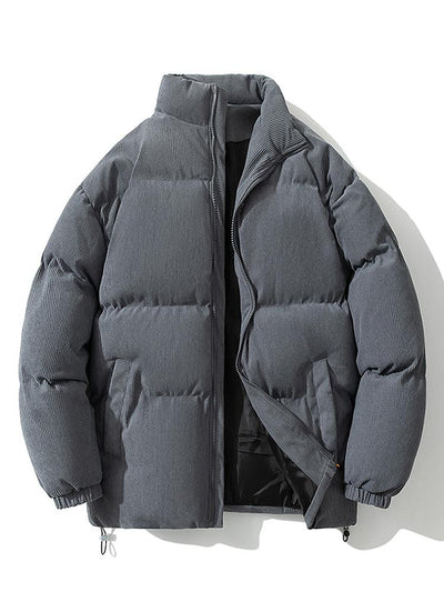 Cyrus | Funnel Neck Corduroy Puffer Coat