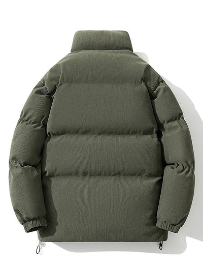 Cyrus | Funnel Neck Corduroy Puffer Coat