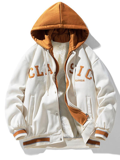 Maverick | Plush Lined Corduroy Hooded Baseball Jacket