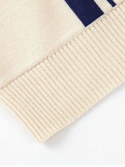Kai | Striped Johnny Collar Sweater Polo