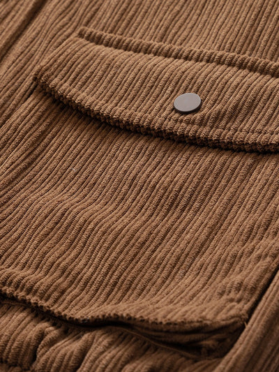 Ignacio | Funnel Neck Zipped Corduroy Jacket