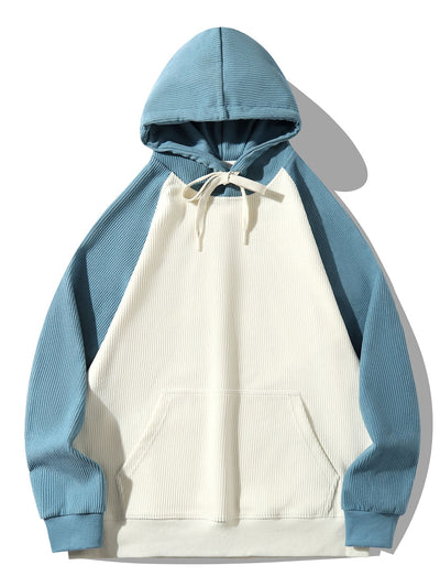 Adam | Paneled Corduroy Raglan Sleeves Hoodie