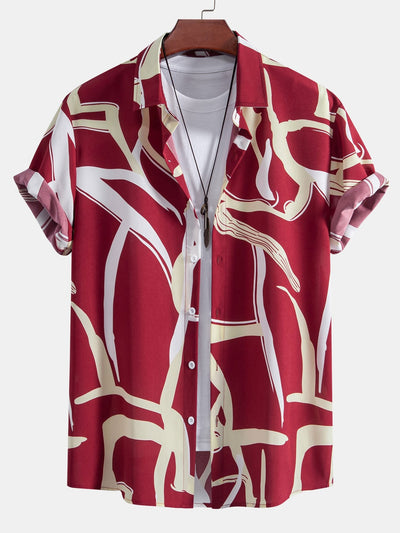 Amadeo® | Abstract Print Button Up Shirt