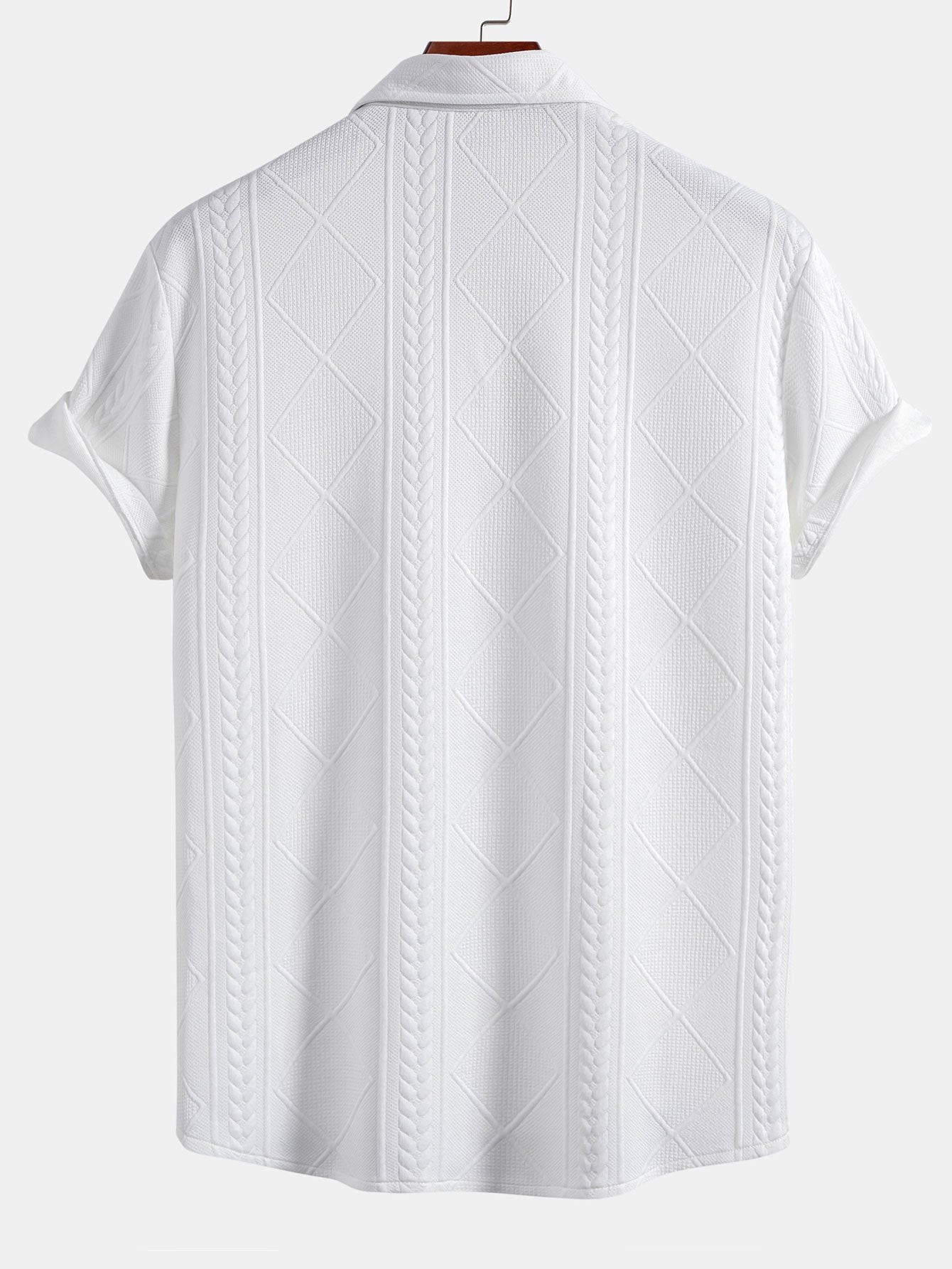 Allart® | Geometric Jacquard Button Up Shirt