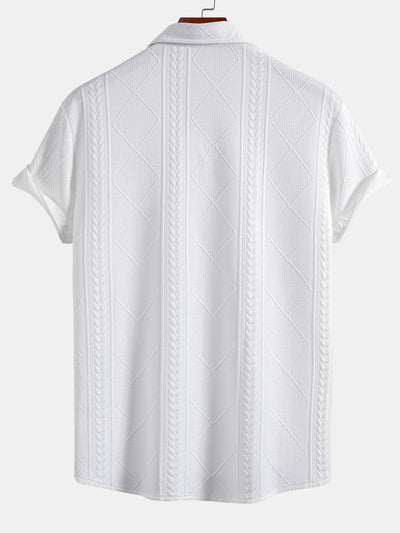 Allart® | Geometric Jacquard Button Up Shirt