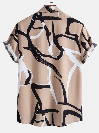 Amadeo® | Abstract Print Button Up Shirt