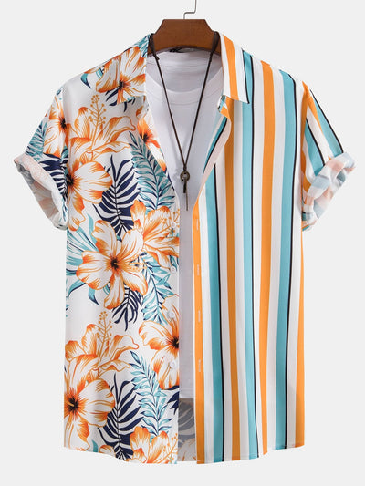 Kieran® | Tropical Stripe Panel Shirt