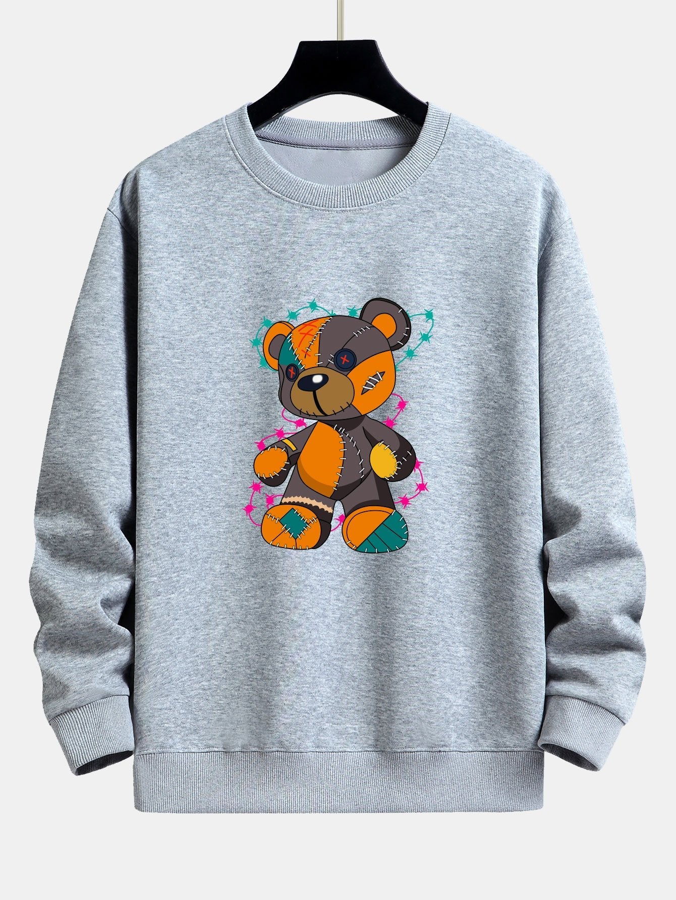 Javier® | Tattered Bear Print Relax Fit Sweatshirt