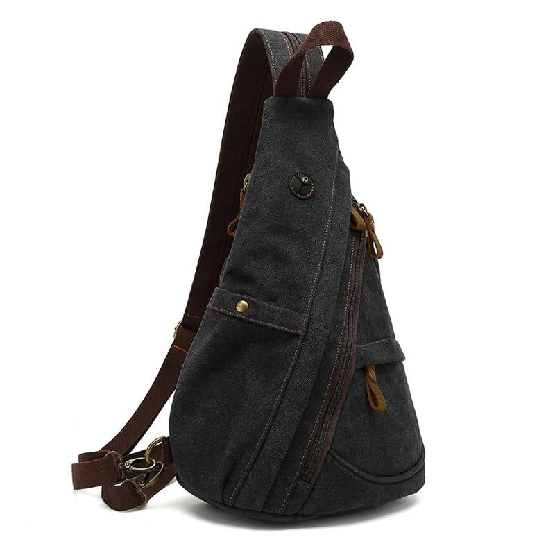 Men's Vine Canvas Solid Color Chest Bag