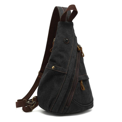 Men's Vine Canvas Solid Color Chest Bag
