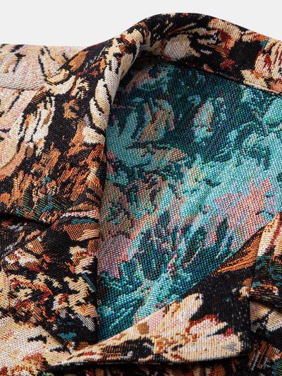 Tobías® | Painted Floral Jacquard Cuban Shirt