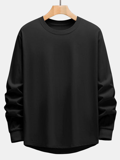 Adeimantos® | 3 Pieces Basic Long Sleeve Heavy Weight Arc Hem T-Shirts